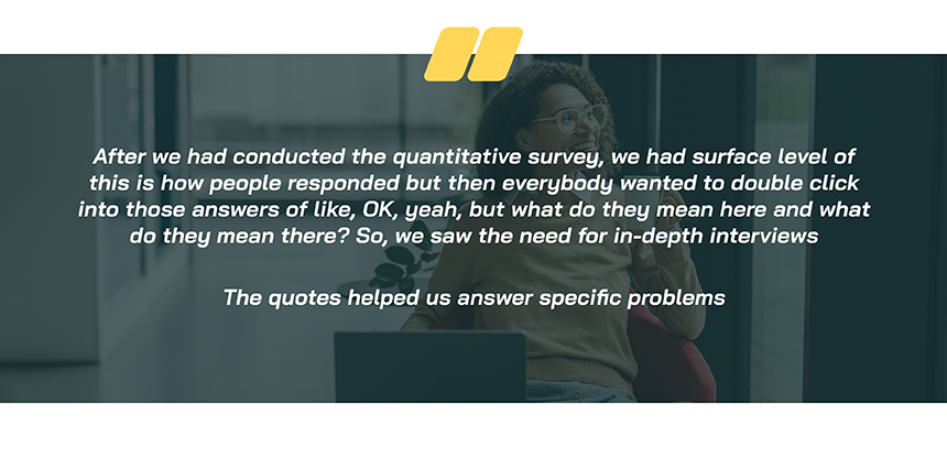 Image showing quote on benefits of mixed research methodology (quantitative and qualitative) 